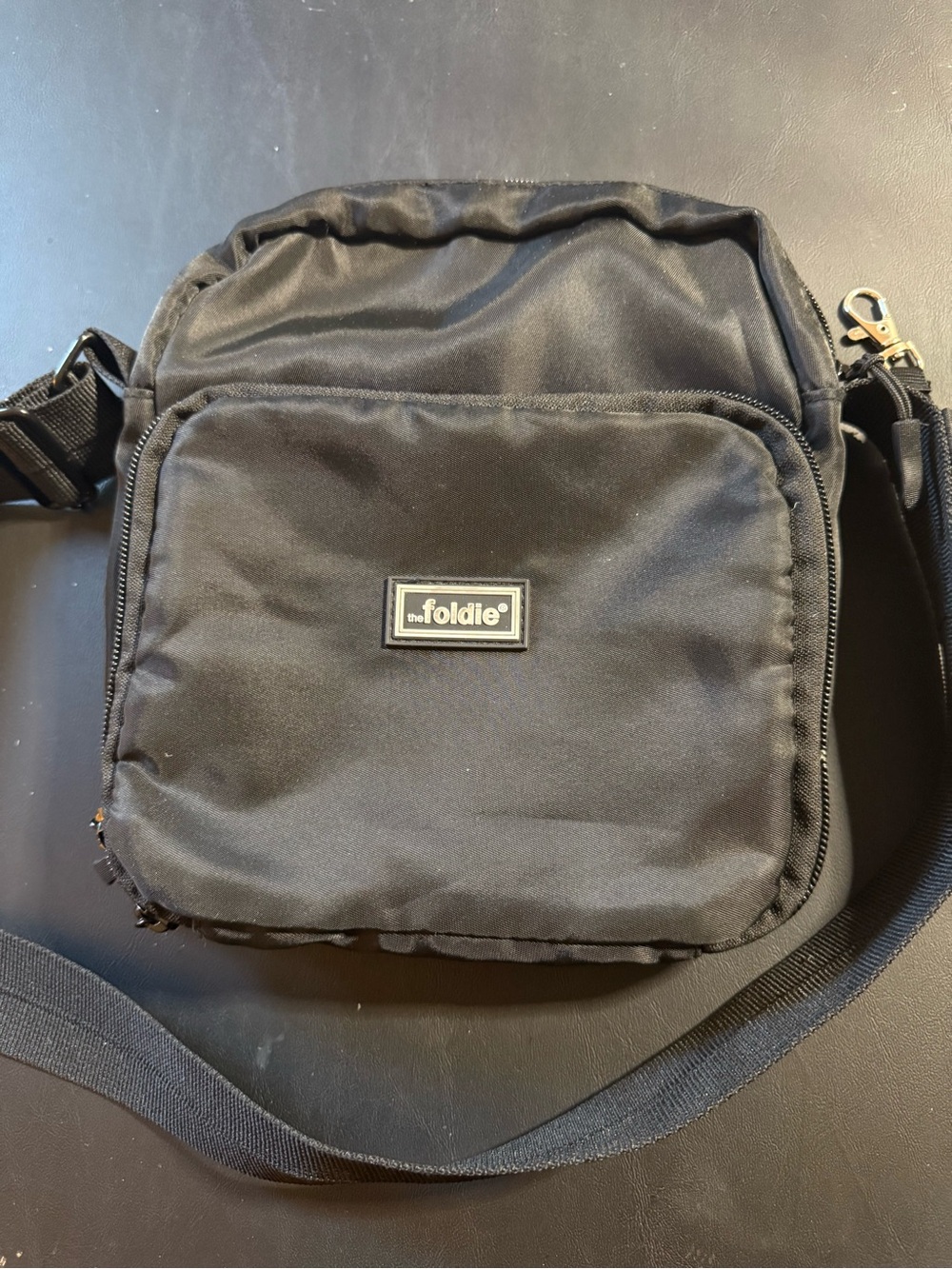The Foldie Crossbody Sling Bag in Black with Anti-Theft RIFD